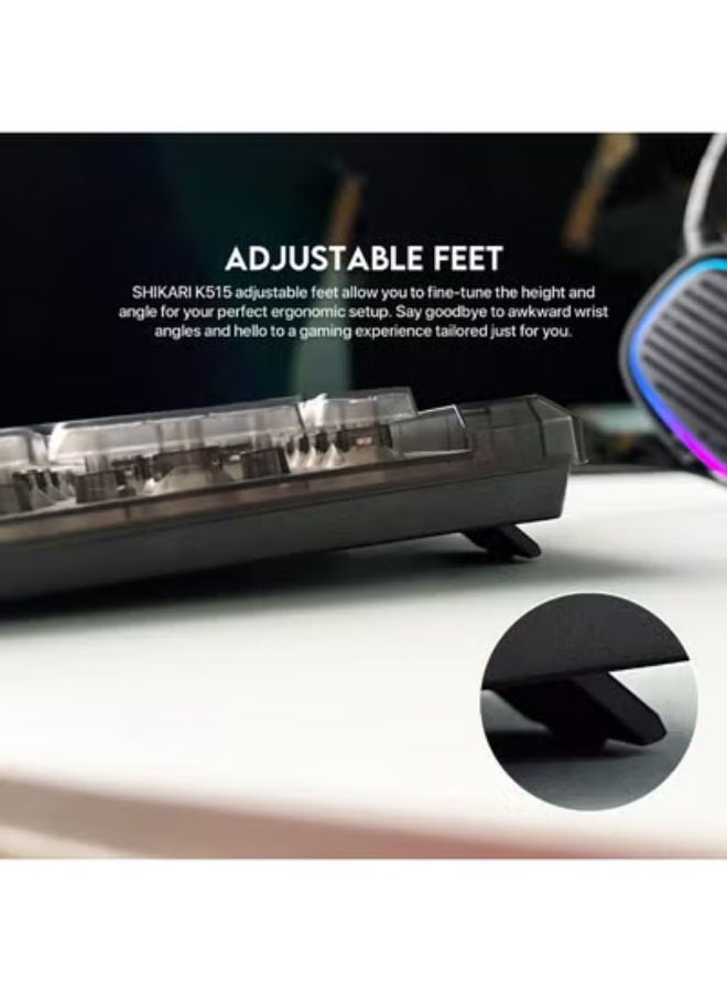 فانتيك لوحة مفاتيح ألعاب Shikari K515 شفافة بإضاءة RGB - Image 5